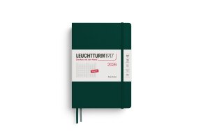 LEUCHTTURM DAILY PLANNER 2026 A5 HC DOTTED 12 MONTHS FOREST GREEN 372783